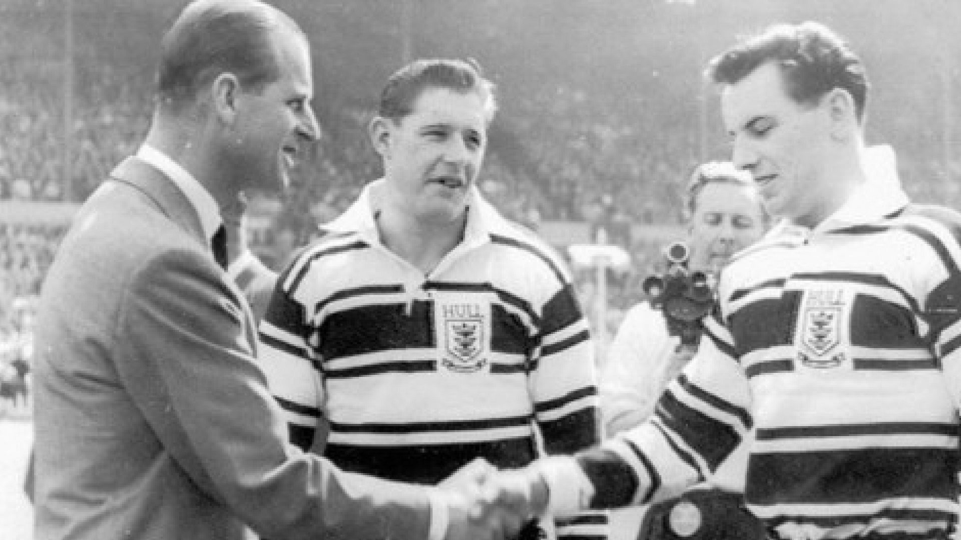 Hull FC's players are greeted by HRH Prince Phillip ahead of the 1960 Challenge Cup Final - only the club's seconds appearance at the national stadium.